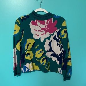 Anthropologie Floral Sweater